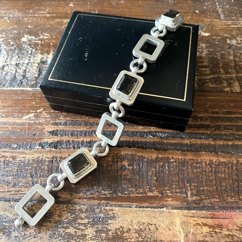 Solid Sterling Silver and semiprecious stone bracelet